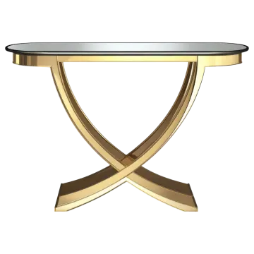 a gold and glass coffee table