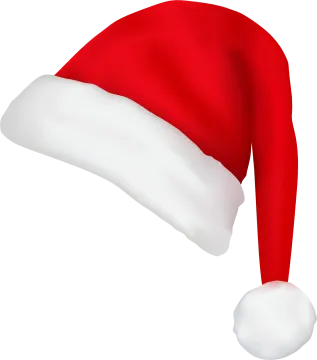 a red santa hat on a white background