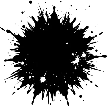 a black ink sp on a white background