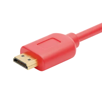 a red usb cable on a white background