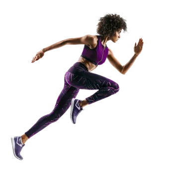 a woman jumping in the air