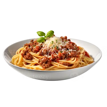 a plate of spaghetti with meat and sauce