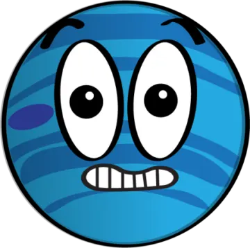 an image of a blue planet with two eyes