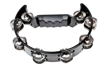 a black bracelet with silver bells on it