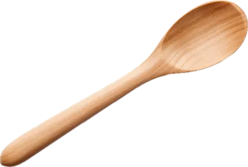 a wooden spoon on a white background