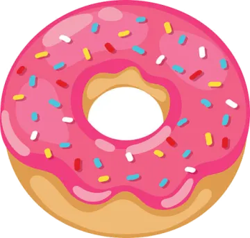 a pink donut with sprincess on it