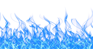 blue flames on a white background