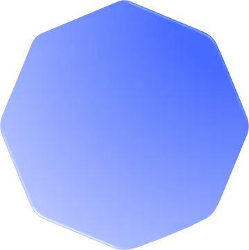 a blue hexagon on white background