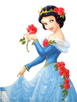 a snow princess with roses in her hand