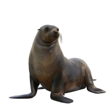 a sea lion on a white background