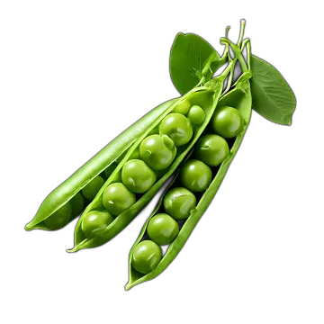 green peas on a white background