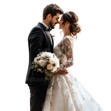 a bride and groom kissing on their wedding day