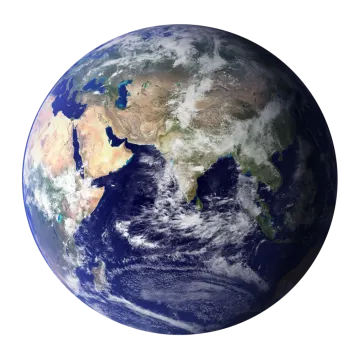 an image of the earth with a white background