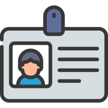 an id card with a person in it