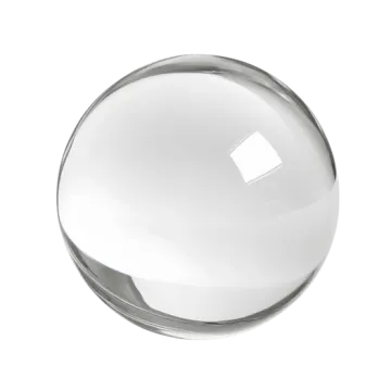 a glass ball on a white background