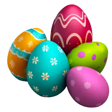 a bunch of colorful easter eggs