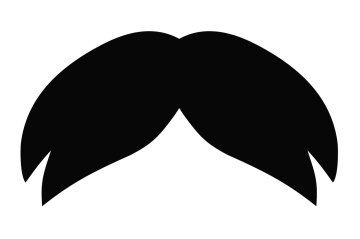 a black and white mustache icon