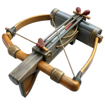 a toy crossbow with an arrow and bow