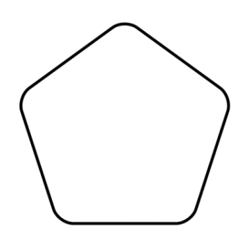 a black and white outline of a hexagon