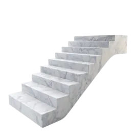 a set of white marble stairs