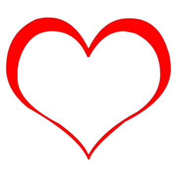 a red heart on a white background