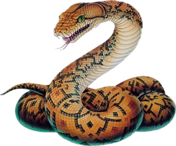 a snake with its mouth open