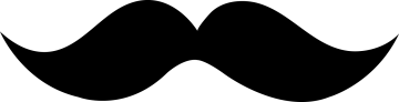 a black mustache on a white background