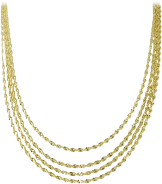 14k yellow gold rope chain necklace