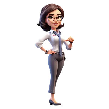 a woman in a business suit and glasses