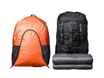 two backpacks on a white background