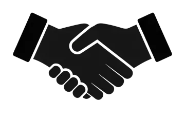two hands shaking over a white background