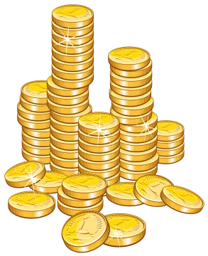 a pile of gold coins