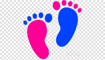 a pair of pink and blue footprints