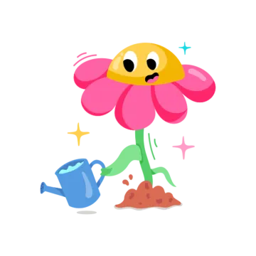 an illustration of a flower with a watering