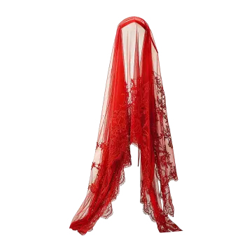 a red scarf on a white background