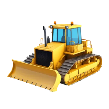 a yellow bull tractor on white background