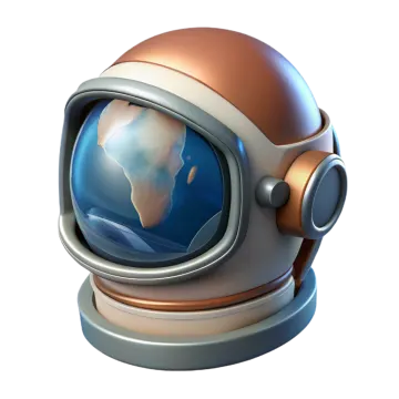 an astronaut's helmet with the earth in it