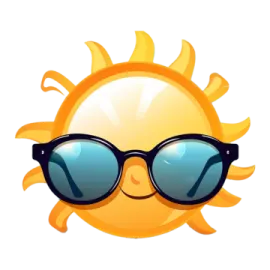 a sun with sunglasses on