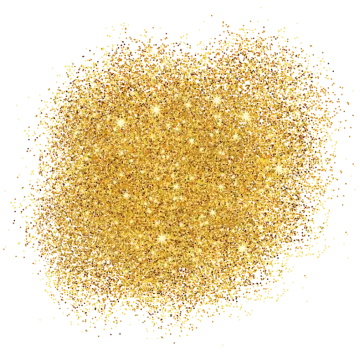 a pile of gold glitter on white background