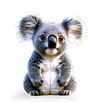 a stuffed koala is sitting on a white surface