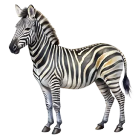 a zebra standing in front of a white background