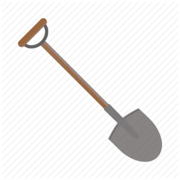 a shovel on a white background