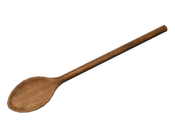 a wooden spoon on a white background