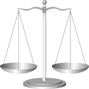 a balance scale on a white background