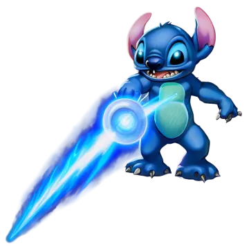 a cartoon character with a blue flame in his hand