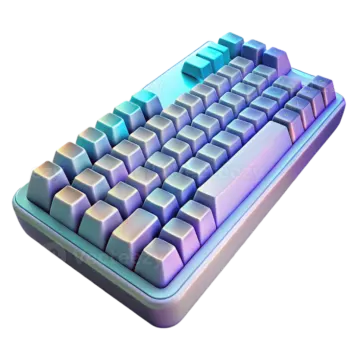 a computer keyboard on a white background