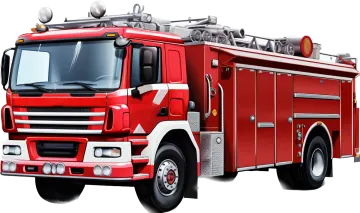 a red fire truck on a white background