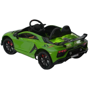 a green toy car on a white background