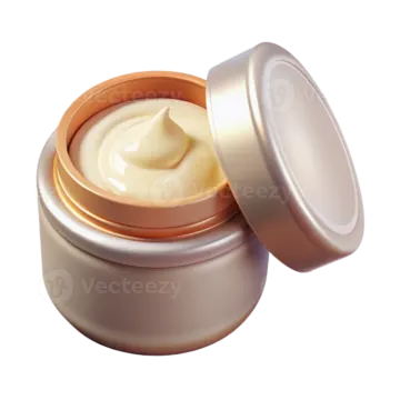 a jar of cream on a white background