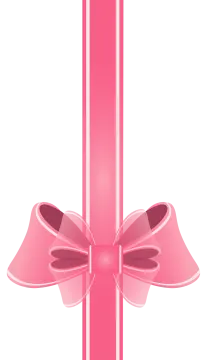 a pink ribbon with a bow on it